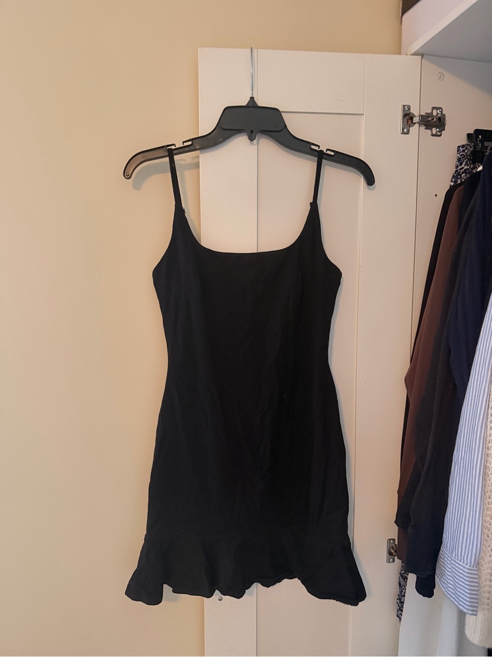 Princess Polly Black Slip Dress with Ruffle Hem